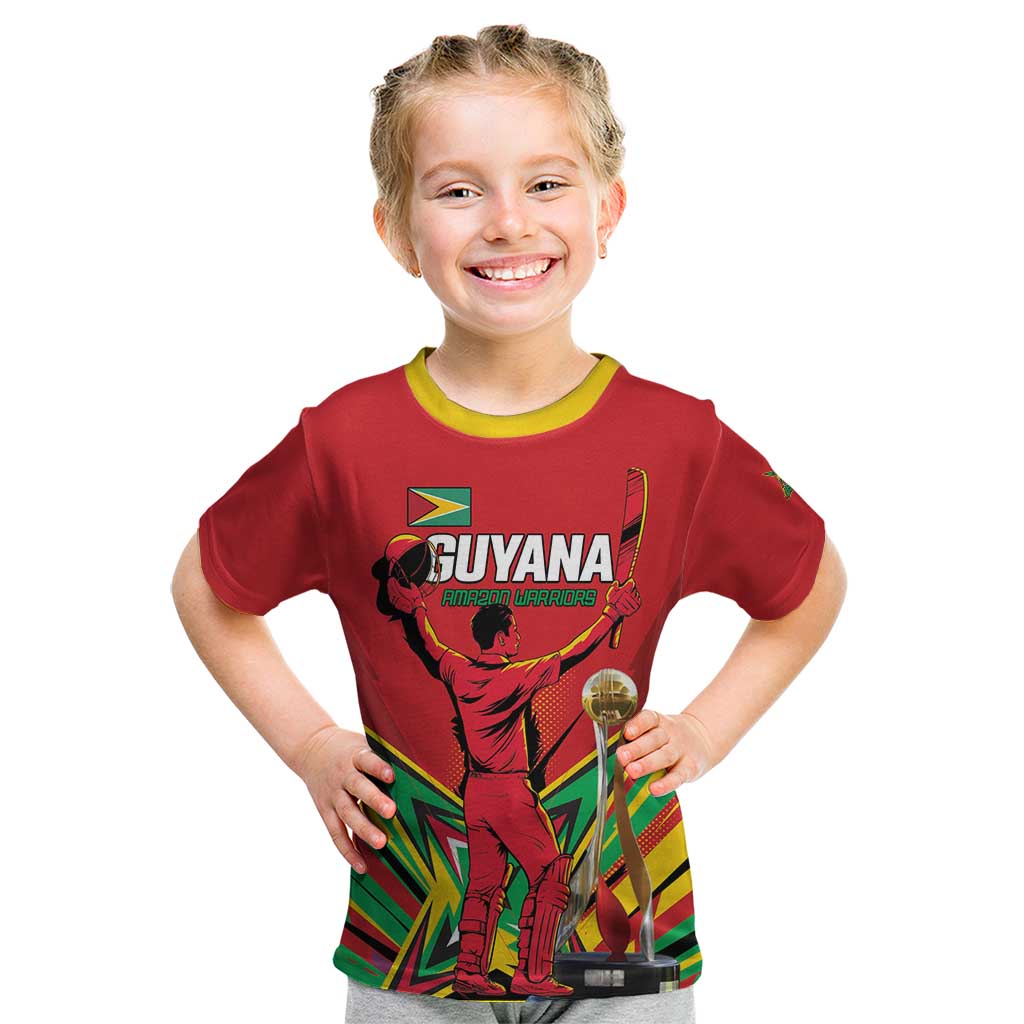 Personalized Amazon Warriors Champion Guyana Cricket Kid T Shirt - Wonder Print Shop