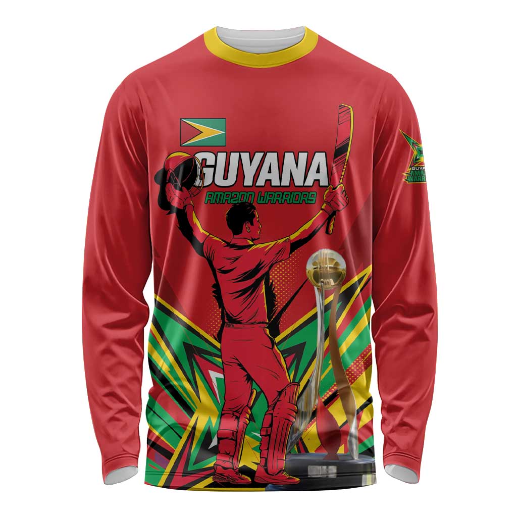 Personalized Amazon Warriors Champion Guyana Cricket Long Sleeve Shirt - Wonder Print Shop
