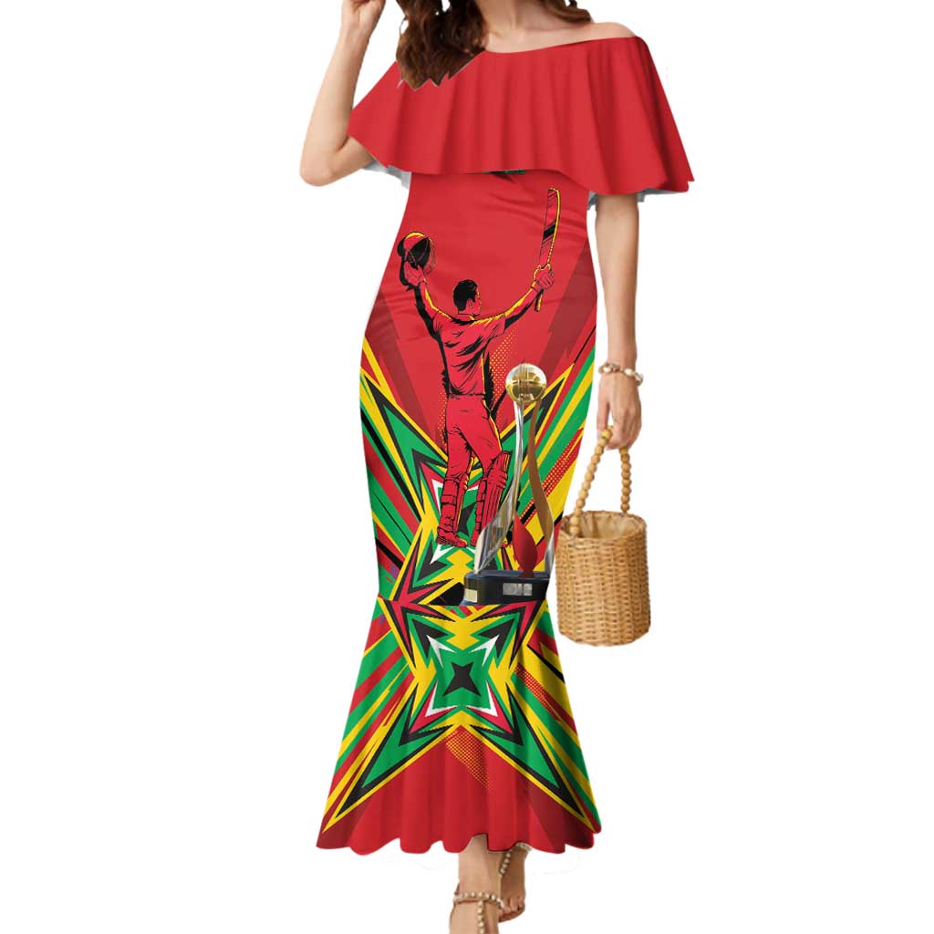 Personalized Amazon Warriors Champion Guyana Cricket Mermaid Dress - Wonder Print Shop