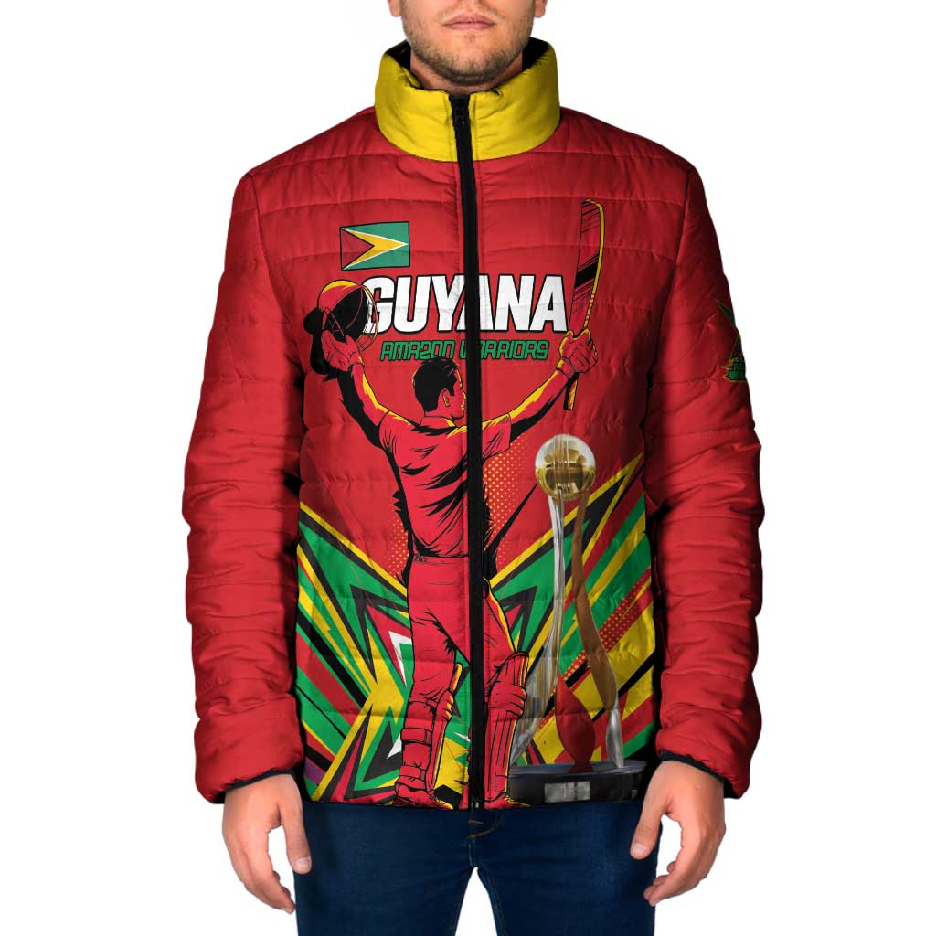 Personalized Amazon Warriors Champion Guyana Cricket Padded Jacket - Wonder Print Shop