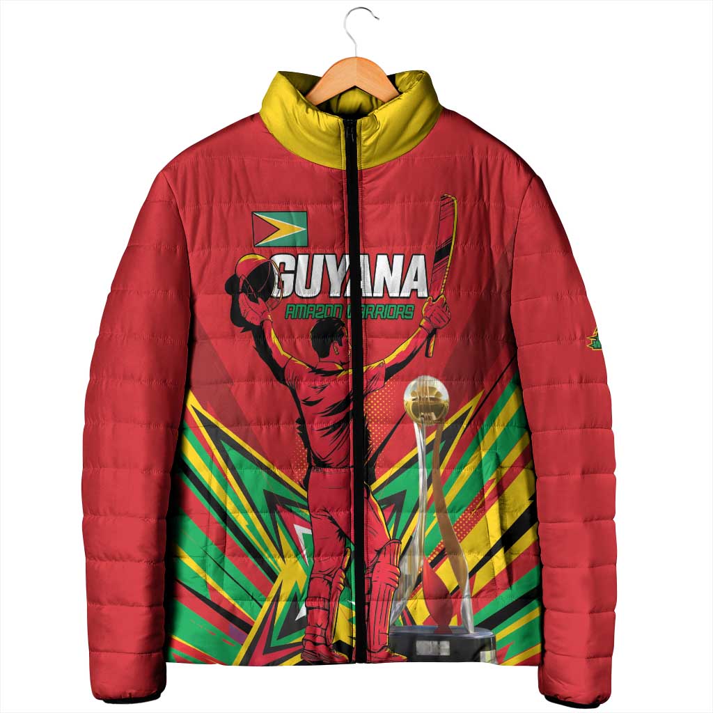 Personalized Amazon Warriors Champion Guyana Cricket Padded Jacket - Wonder Print Shop