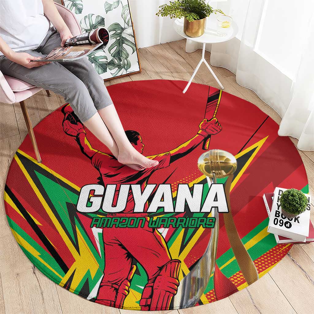 Amazon Warriors Champion Guyana Cricket Round Carpet - Wonder Print Shop