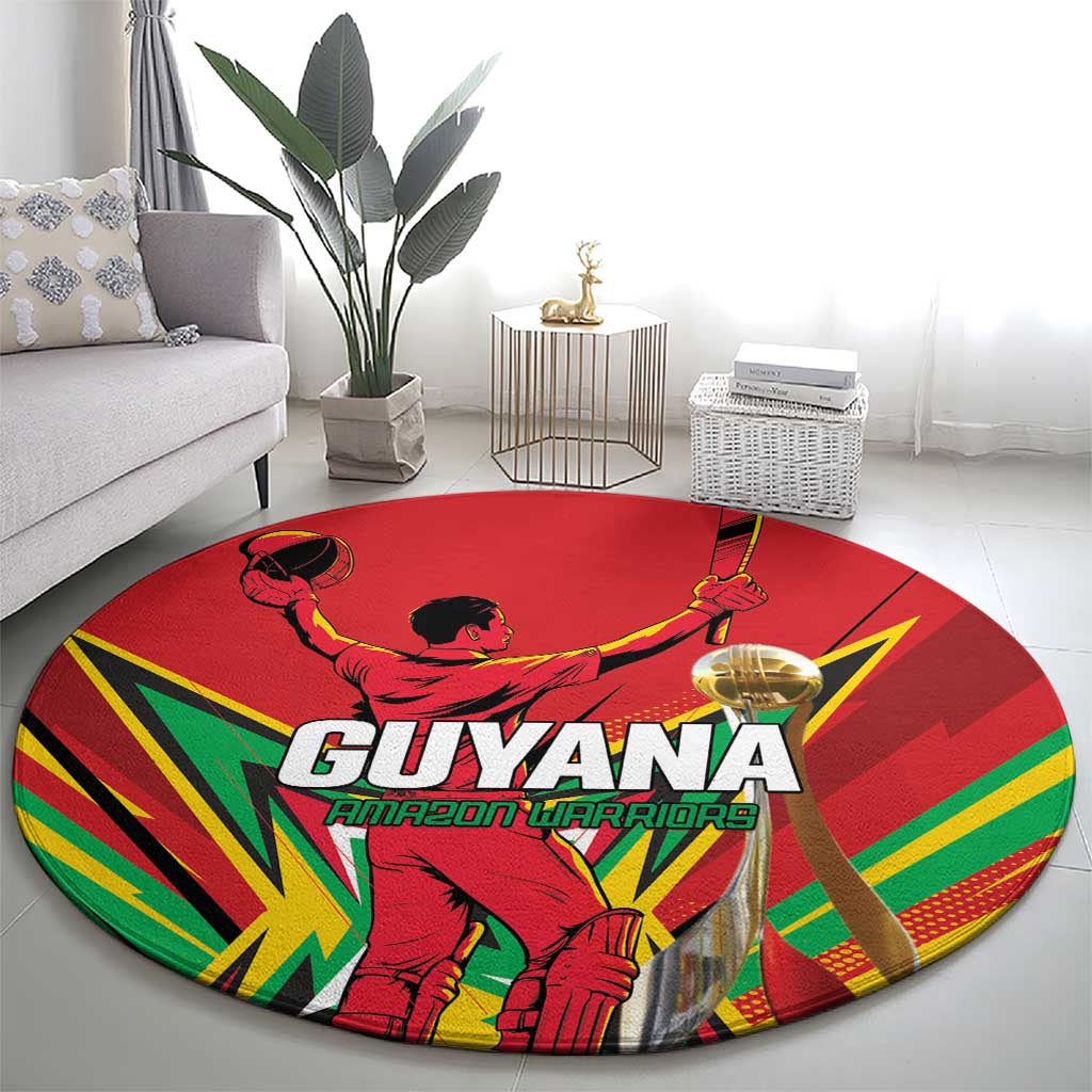 Amazon Warriors Champion Guyana Cricket Round Carpet - Wonder Print Shop