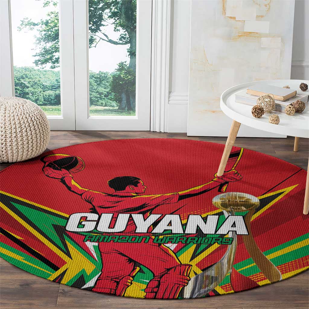Amazon Warriors Champion Guyana Cricket Round Carpet - Wonder Print Shop