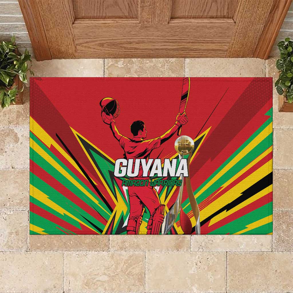Amazon Warriors Champion Guyana Cricket Rubber Doormat - Wonder Print Shop