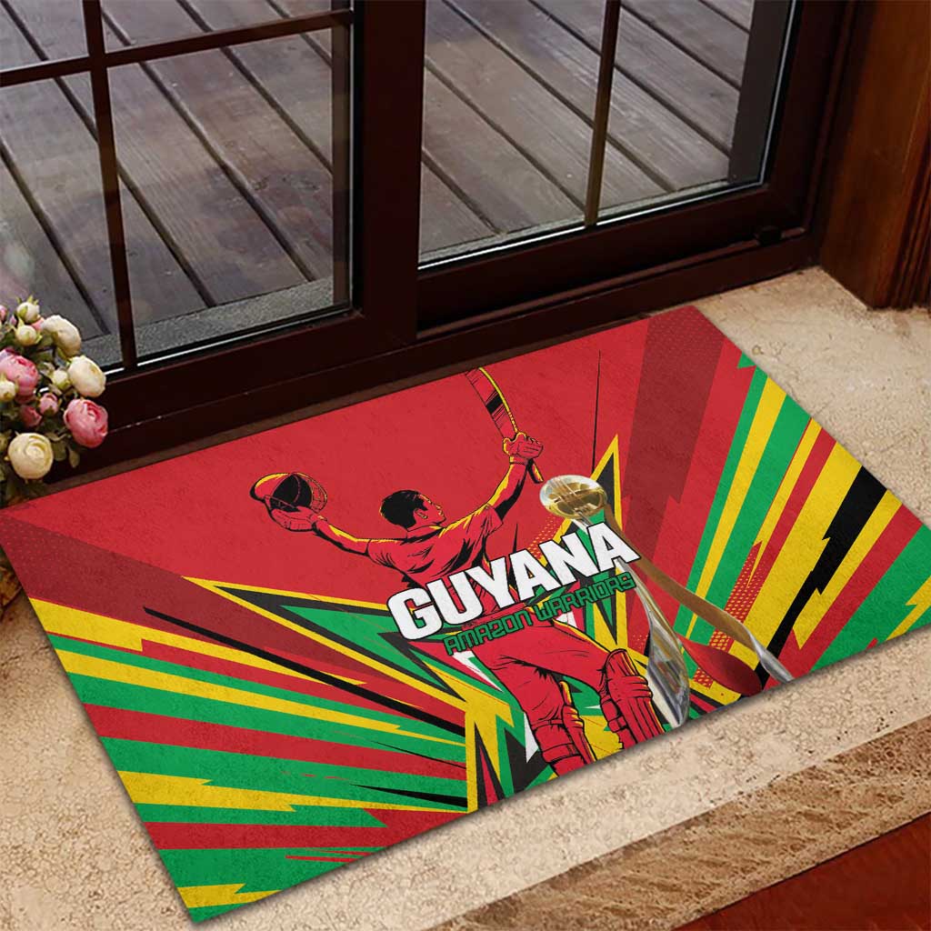 Amazon Warriors Champion Guyana Cricket Rubber Doormat - Wonder Print Shop