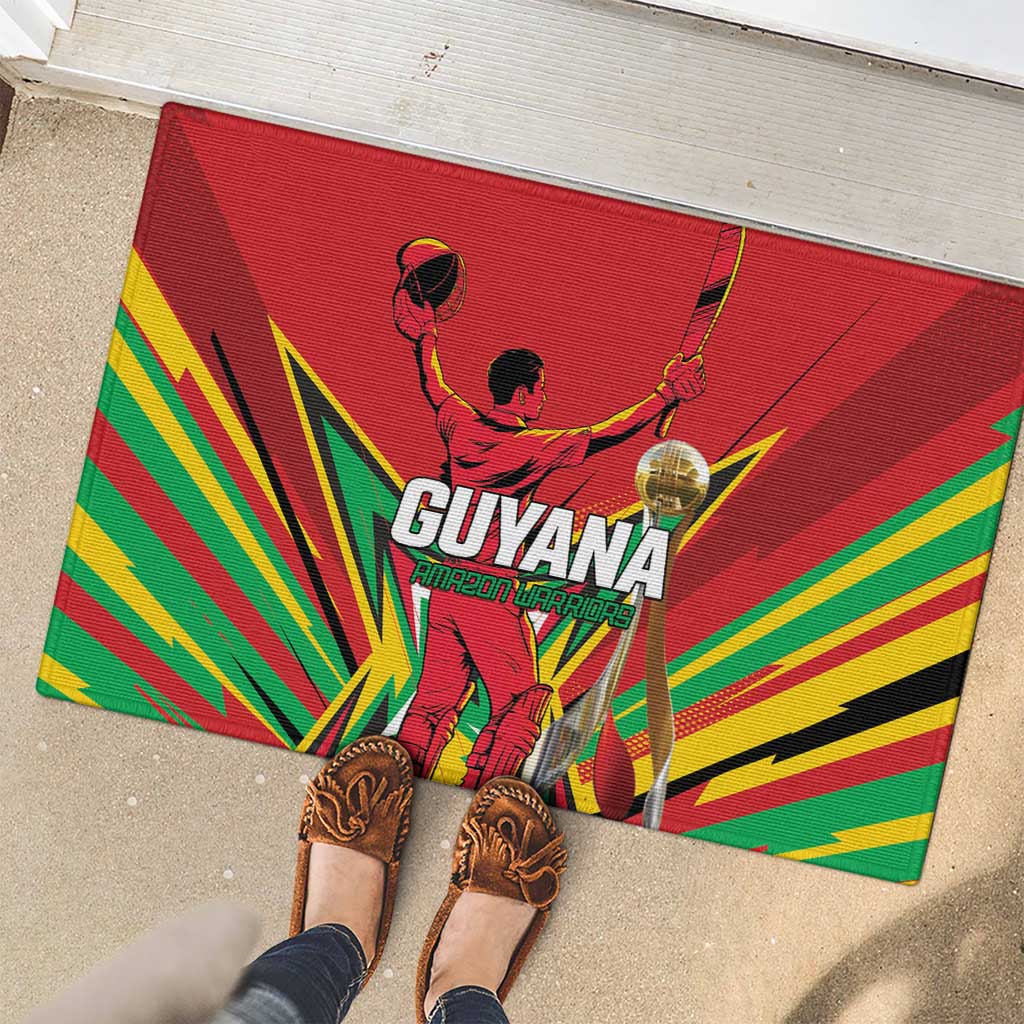 Amazon Warriors Champion Guyana Cricket Rubber Doormat - Wonder Print Shop