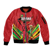Personalized Amazon Warriors Champion Guyana Cricket Sleeve Zip Bomber Jacket - Wonder Print Shop