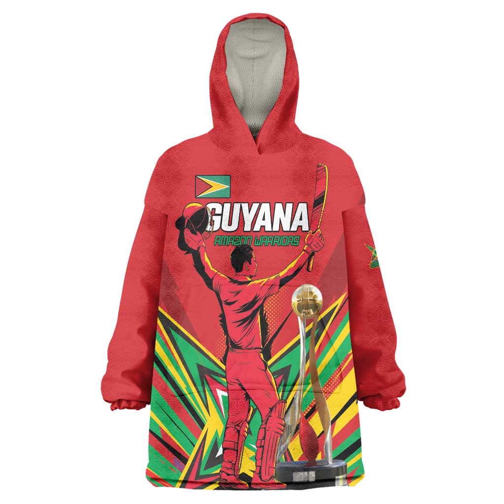Personalized Amazon Warriors Champion Guyana Cricket Wearable Blanket Hoodie - Wonder Print Shop