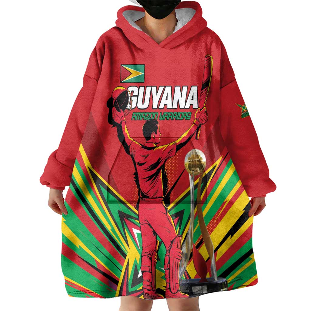 Personalized Amazon Warriors Champion Guyana Cricket Wearable Blanket Hoodie - Wonder Print Shop