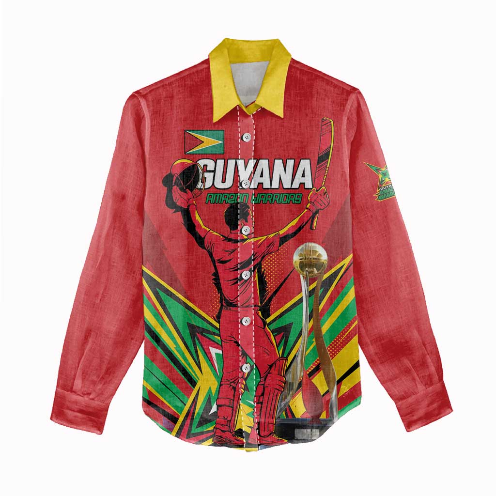 Personalized Amazon Warriors Champion Guyana Cricket Women Casual Shirt - Wonder Print Shop
