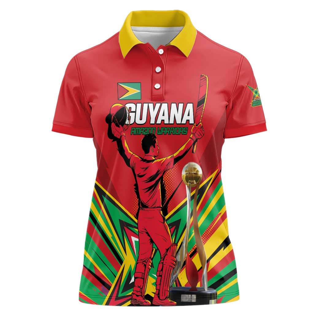Personalized Amazon Warriors Champion Guyana Cricket Women Polo Shirt - Wonder Print Shop