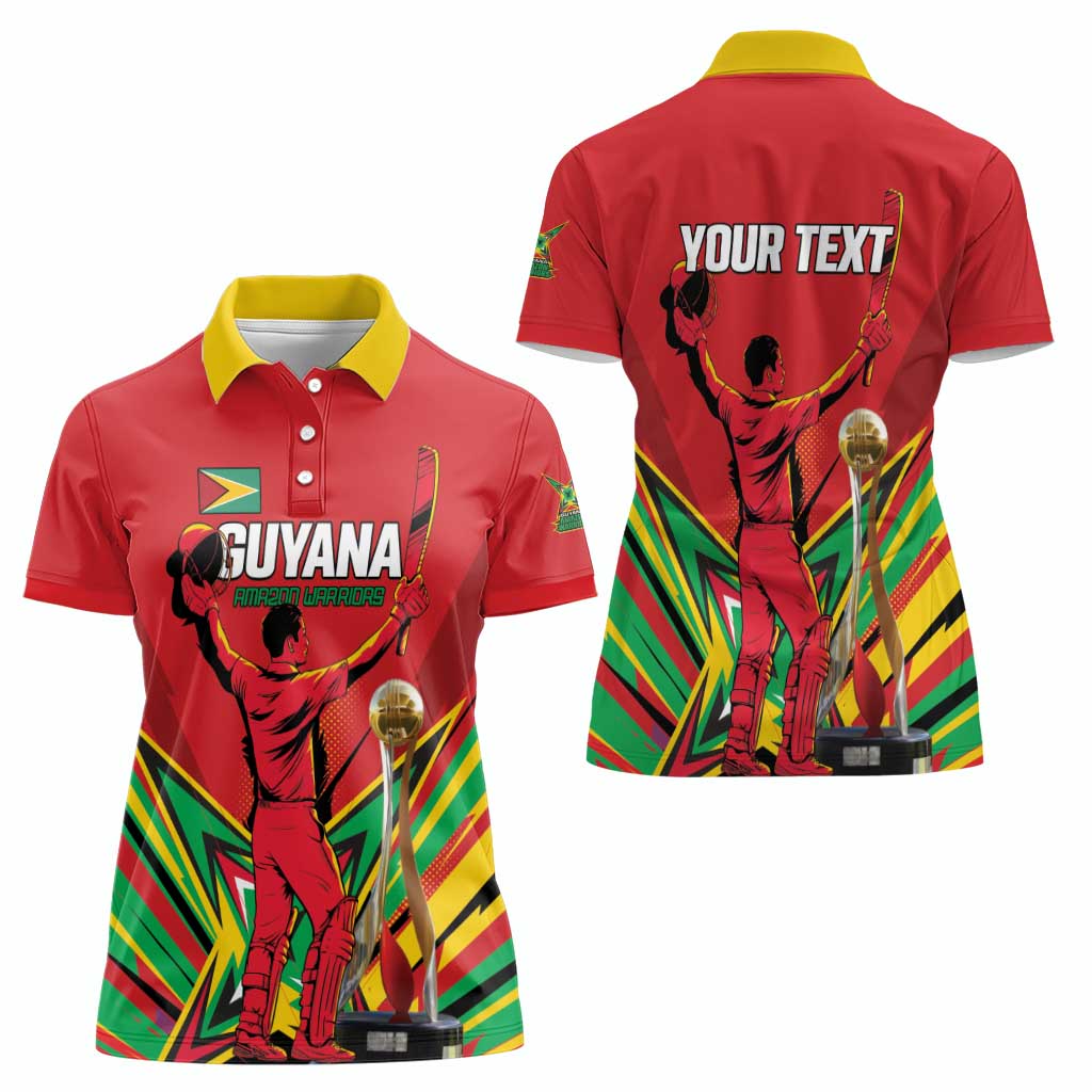 Personalized Amazon Warriors Champion Guyana Cricket Women Polo Shirt - Wonder Print Shop