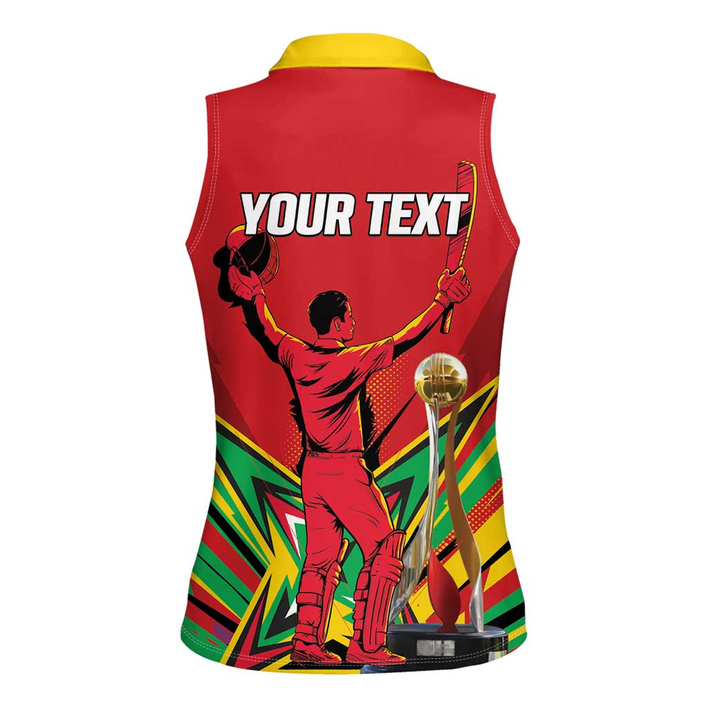 Personalized Amazon Warriors Champion Guyana Cricket Women Sleeveless Polo Shirt - Wonder Print Shop