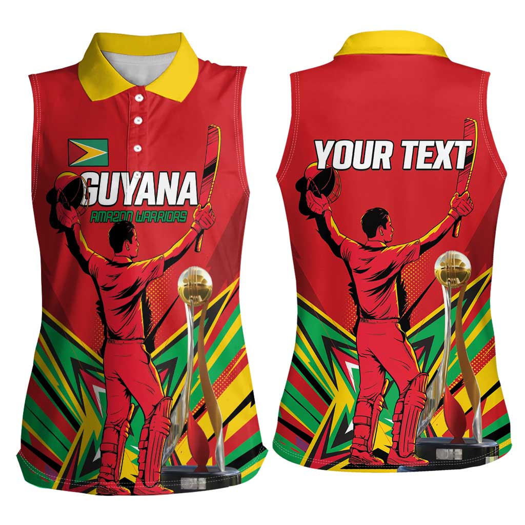 Personalized Amazon Warriors Champion Guyana Cricket Women Sleeveless Polo Shirt - Wonder Print Shop