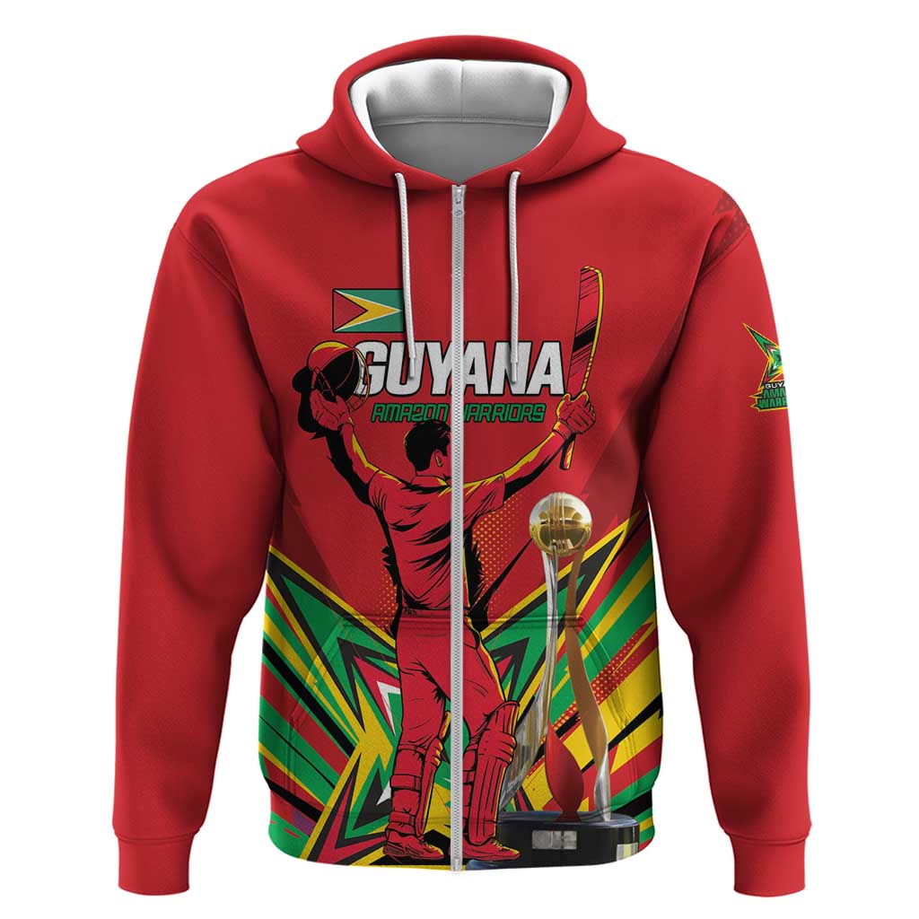 Personalized Amazon Warriors Champion Guyana Cricket Zip Hoodie - Wonder Print Shop