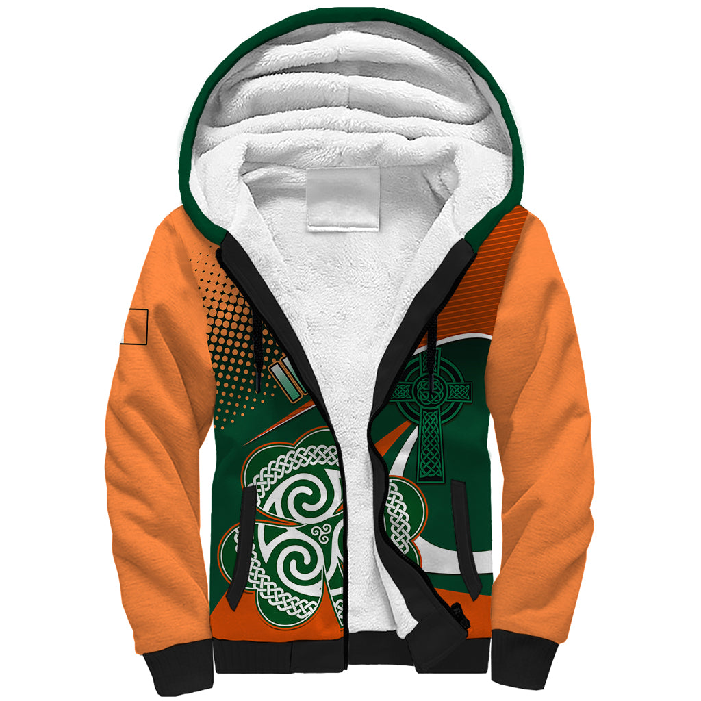 Ireland Rugby Sherpa Hoodie Irish Shamrock Go 2023 World Cup - Wonder Print Shop