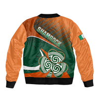 Ireland Rugby Sleeve Zip Bomber Jacket Irish Shamrock Go 2023 World Cup - Wonder Print Shop