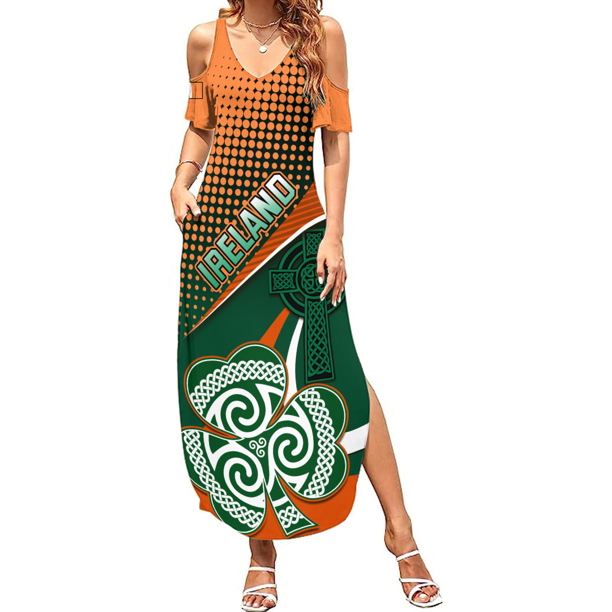 Ireland Rugby Summer Maxi Dress Irish Shamrock Go 2023 World Cup - Wonder Print Shop