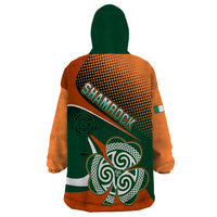 Ireland Rugby Wearable Blanket Hoodie Irish Shamrock Go 2023 World Cup - Wonder Print Shop