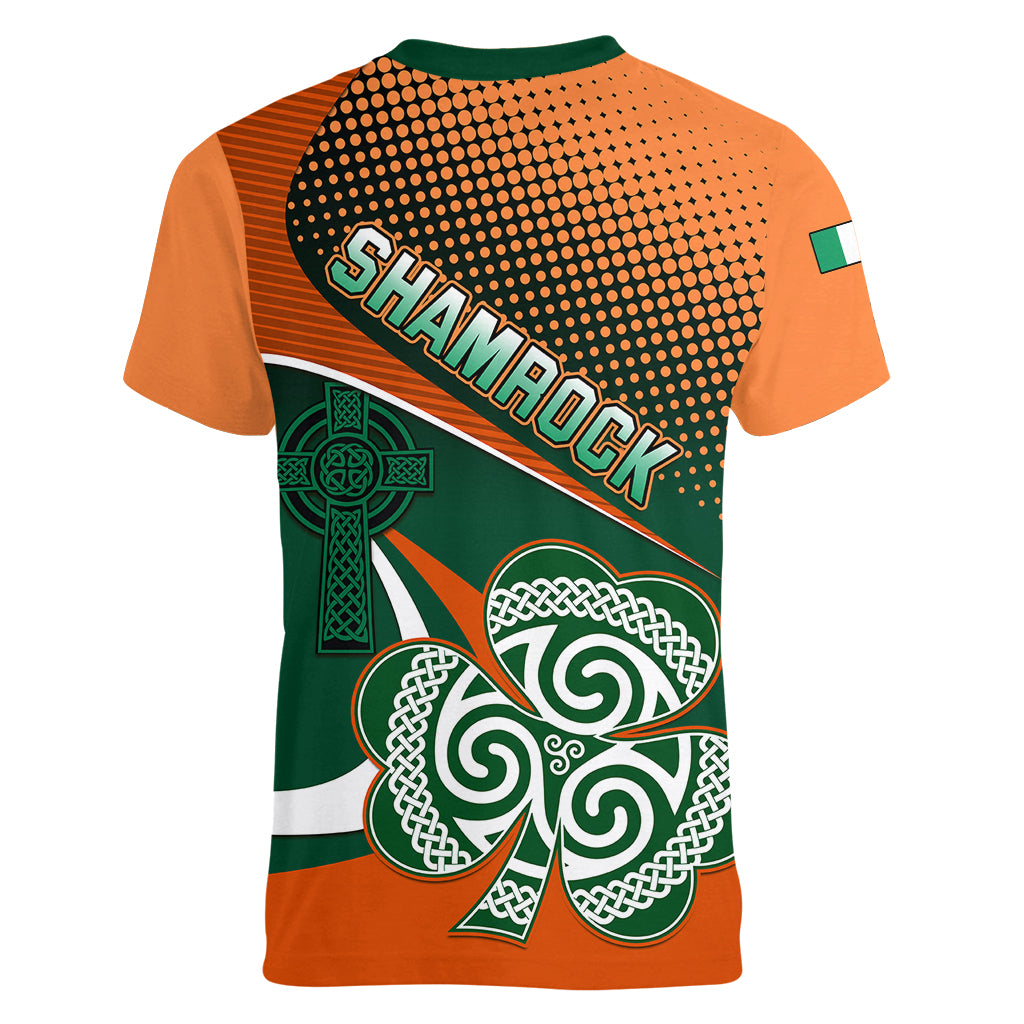 Ireland Rugby Women V Neck T Shirt Irish Shamrock Go 2023 World Cup - Wonder Print Shop