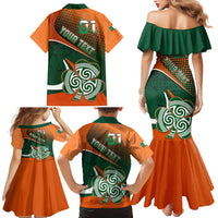 Custom Ireland Rugby Family Matching Mermaid Dress and Hawaiian Shirt Irish Shamrock Go 2023 World Cup - Wonder Print Shop