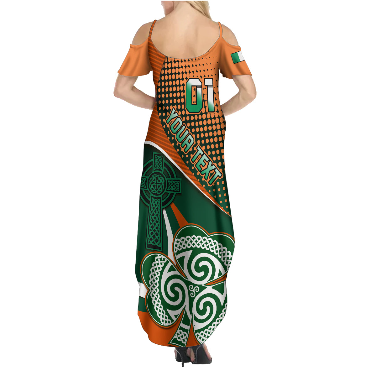 Custom Ireland Rugby Family Matching Summer Maxi Dress and Hawaiian Shirt Irish Shamrock Go 2023 World Cup - Wonder Print Shop