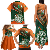 Custom Ireland Rugby Family Matching Tank Maxi Dress and Hawaiian Shirt Irish Shamrock Go 2023 World Cup - Wonder Print Shop
