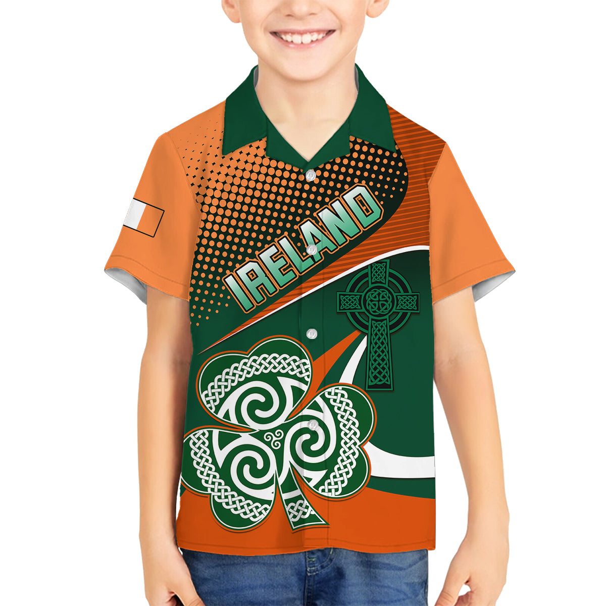 Custom Ireland Rugby Kid Hawaiian Shirt Irish Shamrock Go 2023 World Cup - Wonder Print Shop