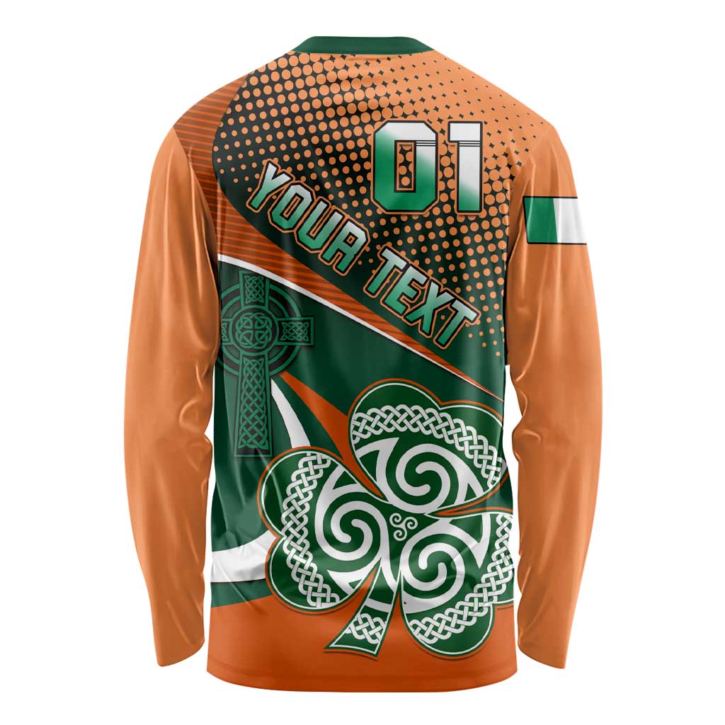 Custom Ireland Rugby Long Sleeve Shirt Irish Shamrock Go 2023 World Cup LT01
