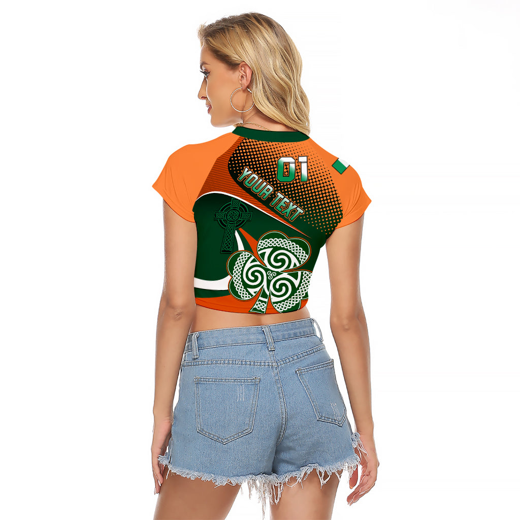 Custom Ireland Rugby Raglan Cropped T Shirt Irish Shamrock Go 2023 World Cup - Wonder Print Shop