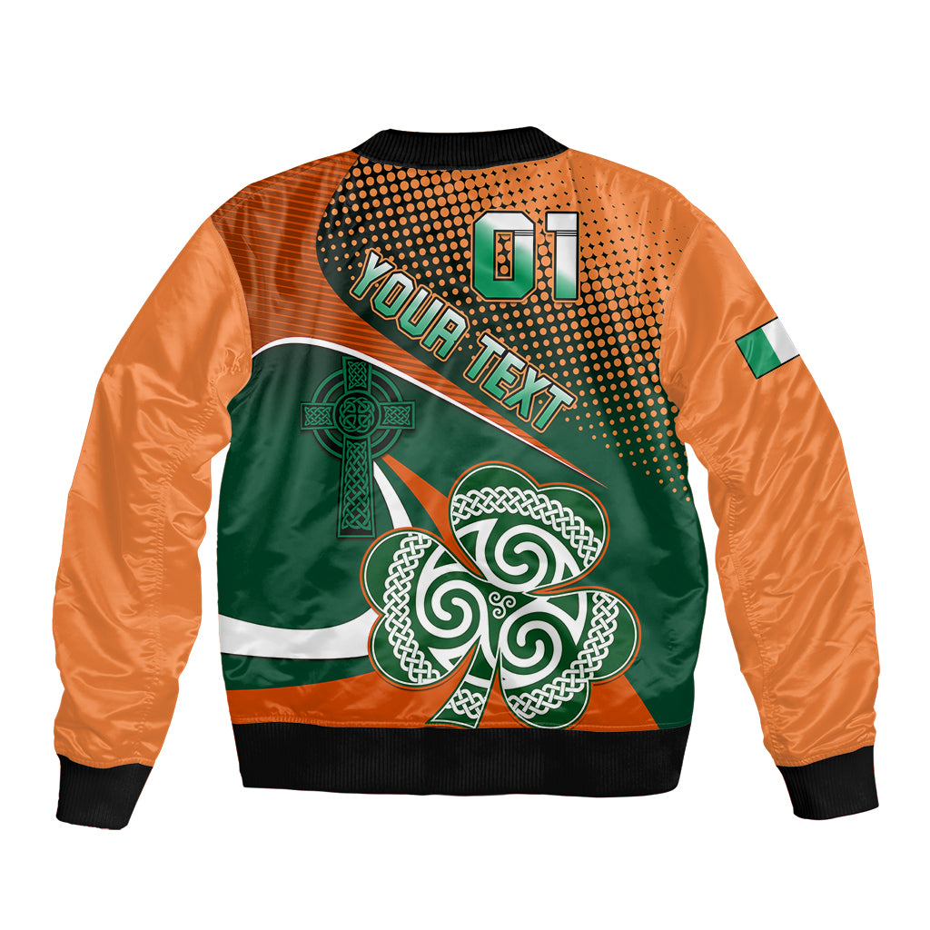 Custom Ireland Rugby Sleeve Zip Bomber Jacket Irish Shamrock Go 2023 World Cup - Wonder Print Shop