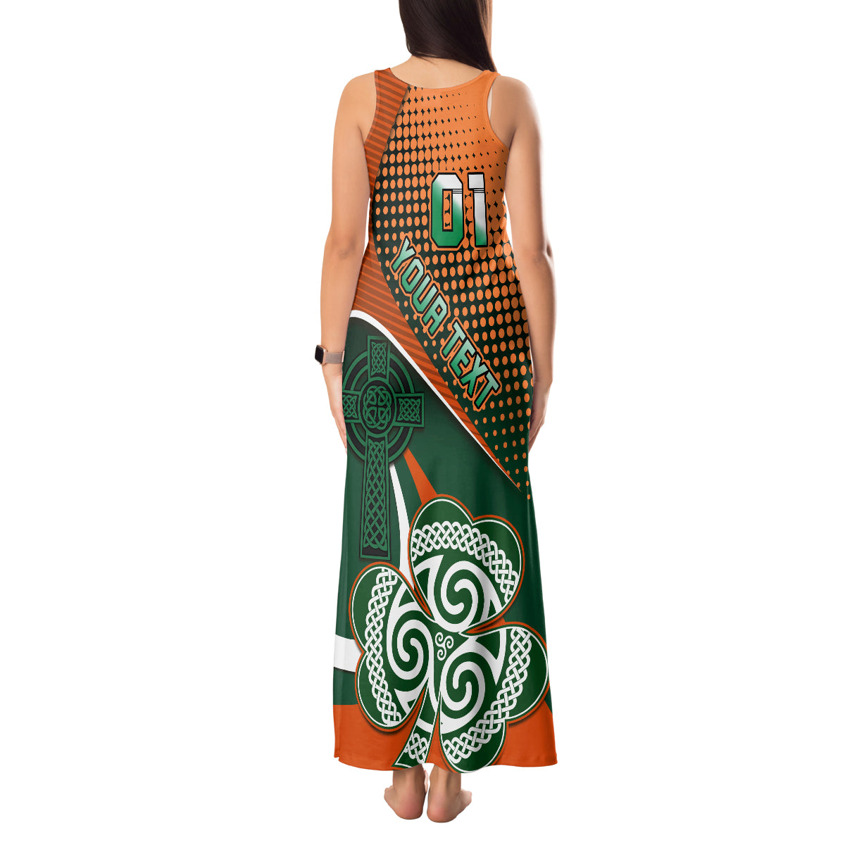 Custom Ireland Rugby Tank Maxi Dress Irish Shamrock Go 2023 World Cup - Wonder Print Shop