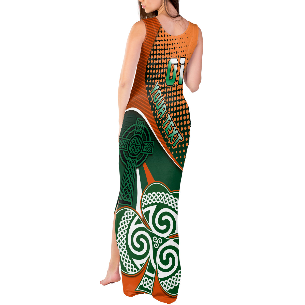 Custom Ireland Rugby Tank Maxi Dress Irish Shamrock Go 2023 World Cup - Wonder Print Shop