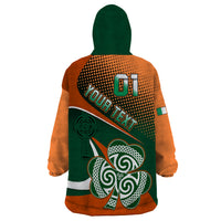 Custom Ireland Rugby Wearable Blanket Hoodie Irish Shamrock Go 2023 World Cup - Wonder Print Shop