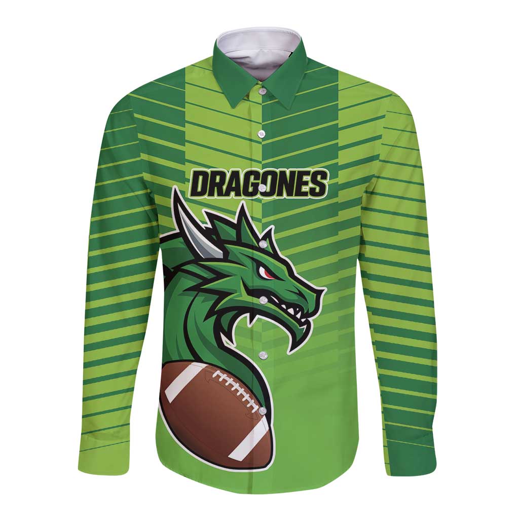 Dragones Guatemala Rugby Custom Long Sleeve Button Shirt Te esperamos - Wonder Print Shop