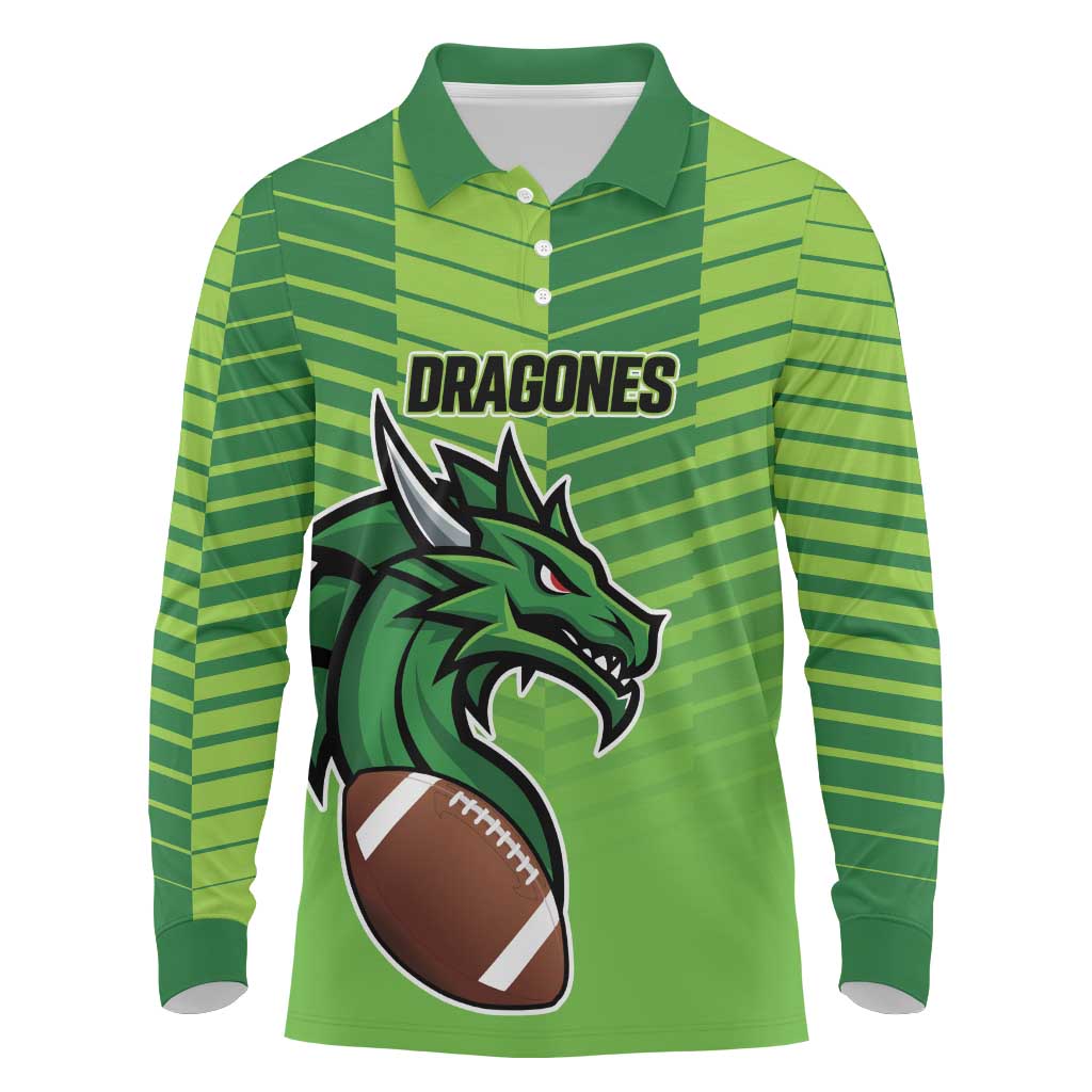 Dragones Guatemala Rugby Custom Long Sleeve Polo Shirt Te esperamos - Wonder Print Shop