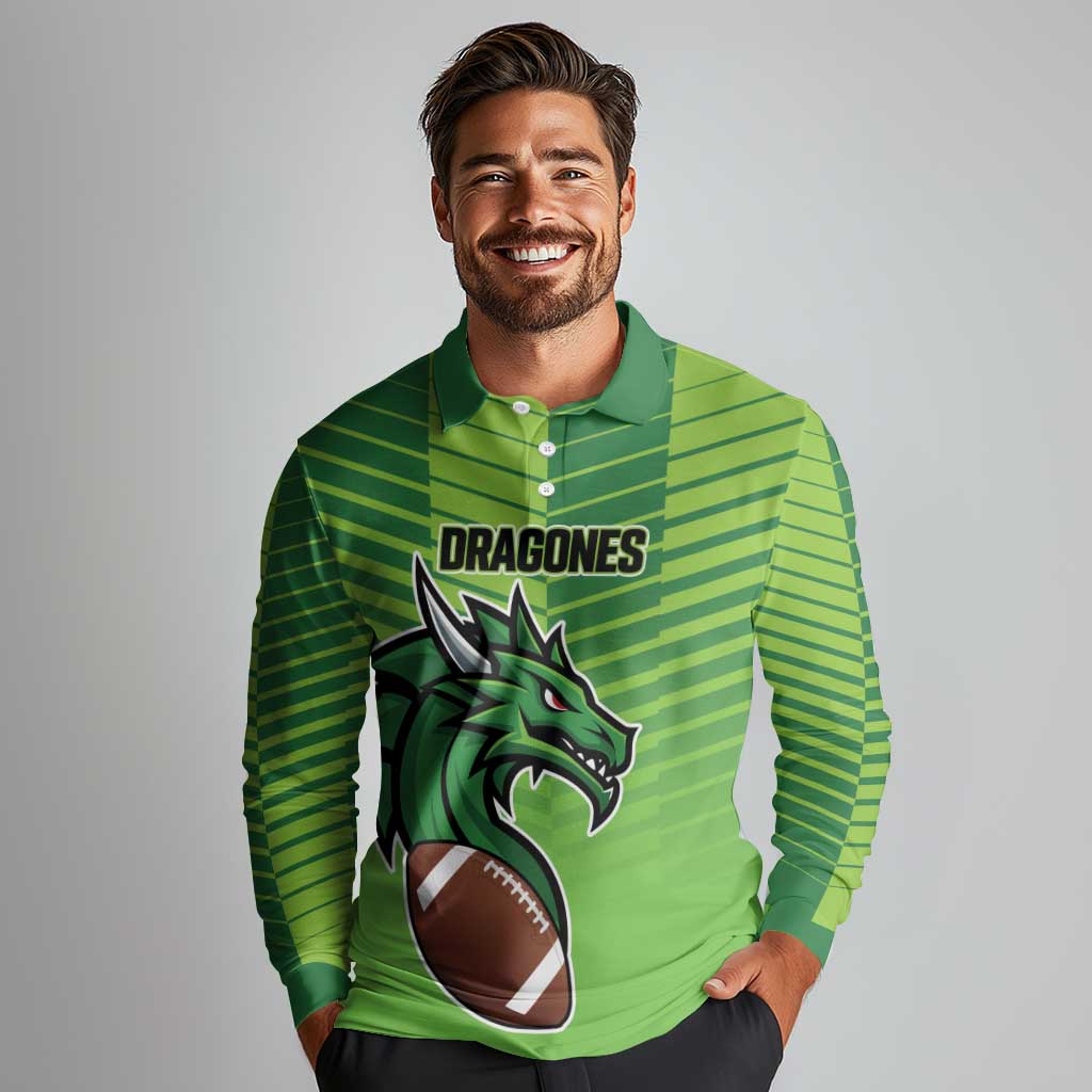 Dragones Guatemala Rugby Custom Long Sleeve Polo Shirt Te esperamos - Wonder Print Shop
