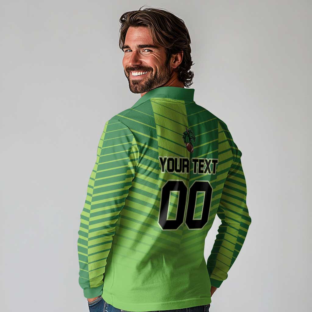 Dragones Guatemala Rugby Custom Long Sleeve Polo Shirt Te esperamos - Wonder Print Shop