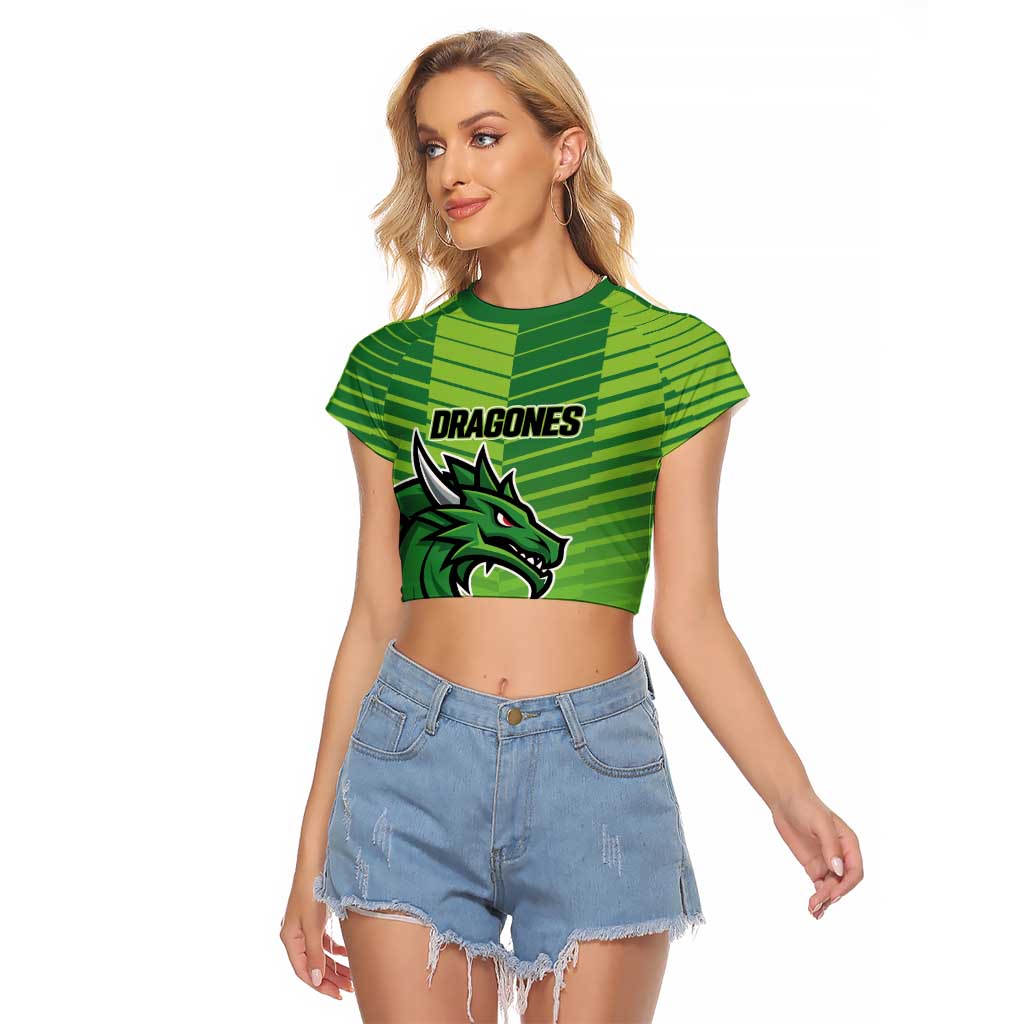 Dragones Guatemala Rugby Custom Raglan Cropped T Shirt Te esperamos - Wonder Print Shop