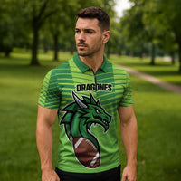 Dragones Guatemala Rugby Custom Zipper Polo Shirt Te esperamos - Wonder Print Shop
