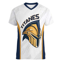 Titanes Guatemala Rugby Custom Women V-Neck T-Shirt Estamos de regreso - Wonder Print Shop