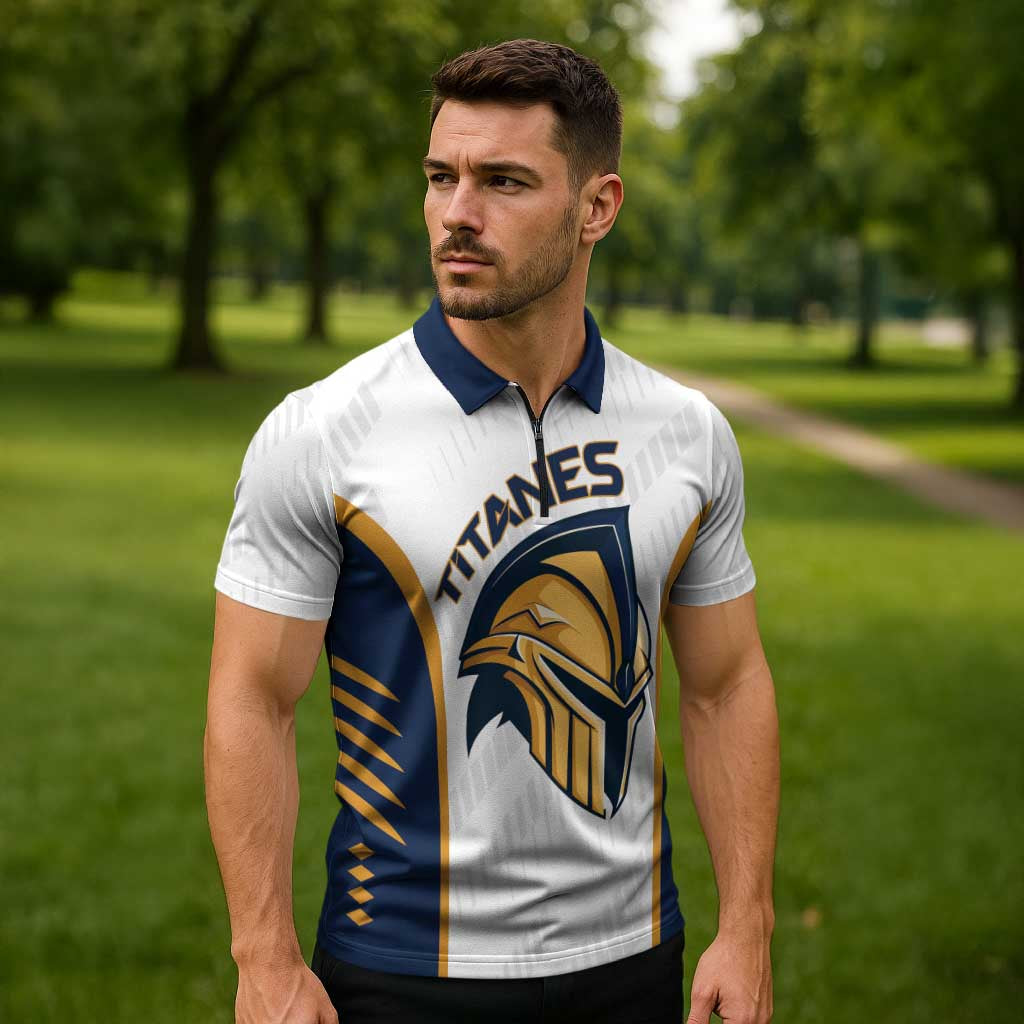 Titanes Guatemala Rugby Custom Zipper Polo Shirt Estamos de regreso - Wonder Print Shop