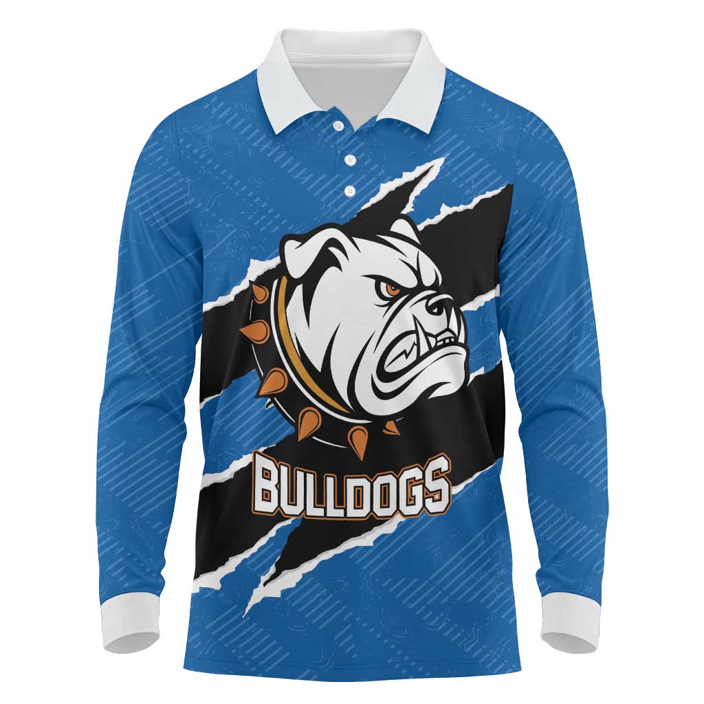 Bulldogs Guatemala Rugby Custom Long Sleeve Polo Shirt Seguimos Creciendo - Wonder Print Shop