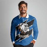Bulldogs Guatemala Rugby Custom Long Sleeve Polo Shirt Seguimos Creciendo - Wonder Print Shop