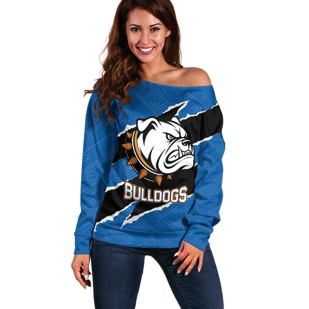 Bulldogs Guatemala Rugby Custom Off Shoulder Sweater Seguimos Creciendo - Wonder Print Shop