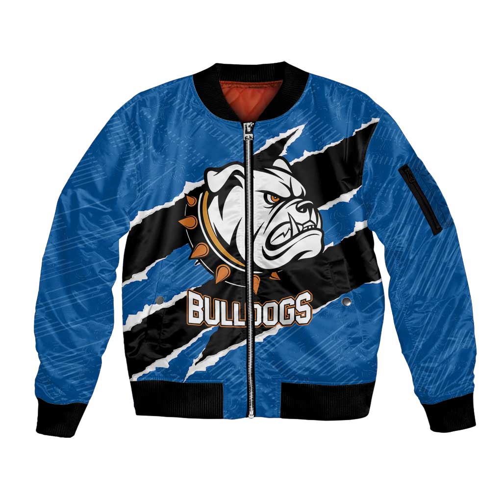 Bulldogs Guatemala Rugby Custom Sleeve Zip Bomber Jacket Seguimos Creciendo - Wonder Print Shop