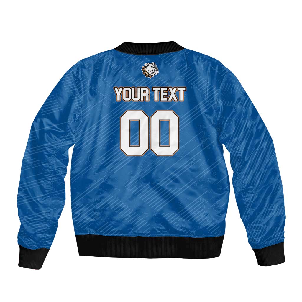 Bulldogs Guatemala Rugby Custom Sleeve Zip Bomber Jacket Seguimos Creciendo - Wonder Print Shop