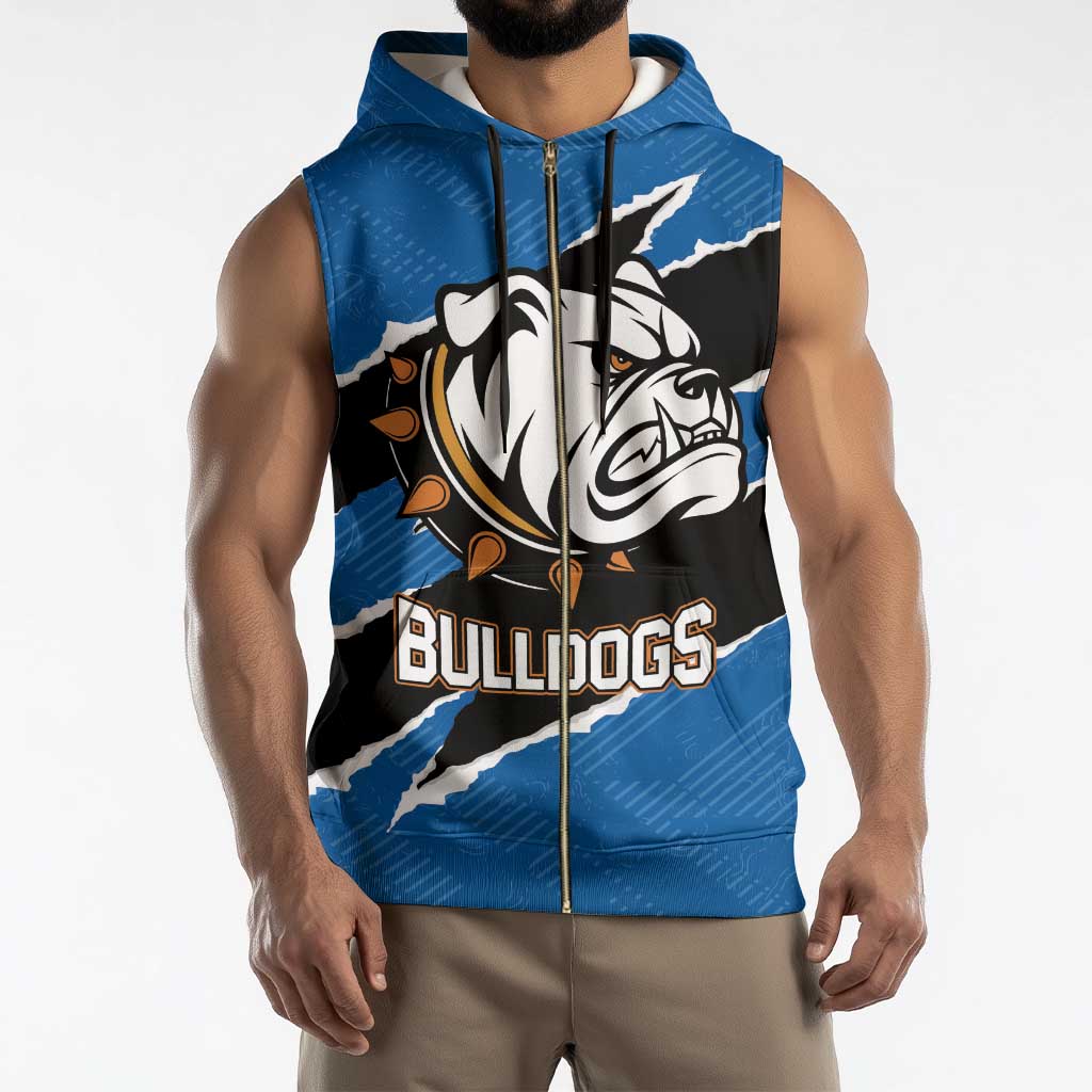 Bulldogs Guatemala Rugby Custom Sleeveless Zip Hoodie Seguimos Creciendo - Wonder Print Shop