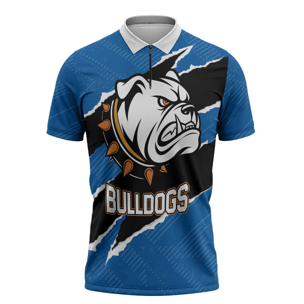 Bulldogs Guatemala Rugby Custom Zipper Polo Shirt Seguimos Creciendo - Wonder Print Shop
